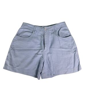 Vintage Paul Harris Design Light Blue Linen‑Blend Jean Shorts – Size 6